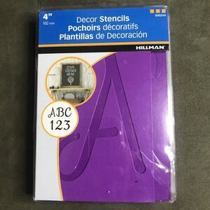 Hillman‎ 4 inch Script Reusable Decor Stencils #840244 Letters Numbers